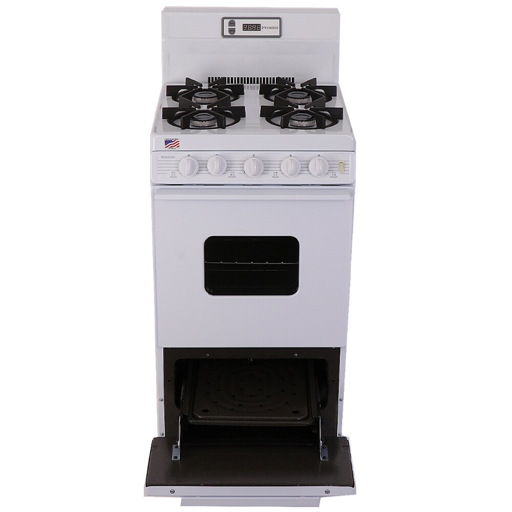 Premier 20 in. 2.4 cu. ft. Gas Range with 4 Sealed Burners - White, White, hires