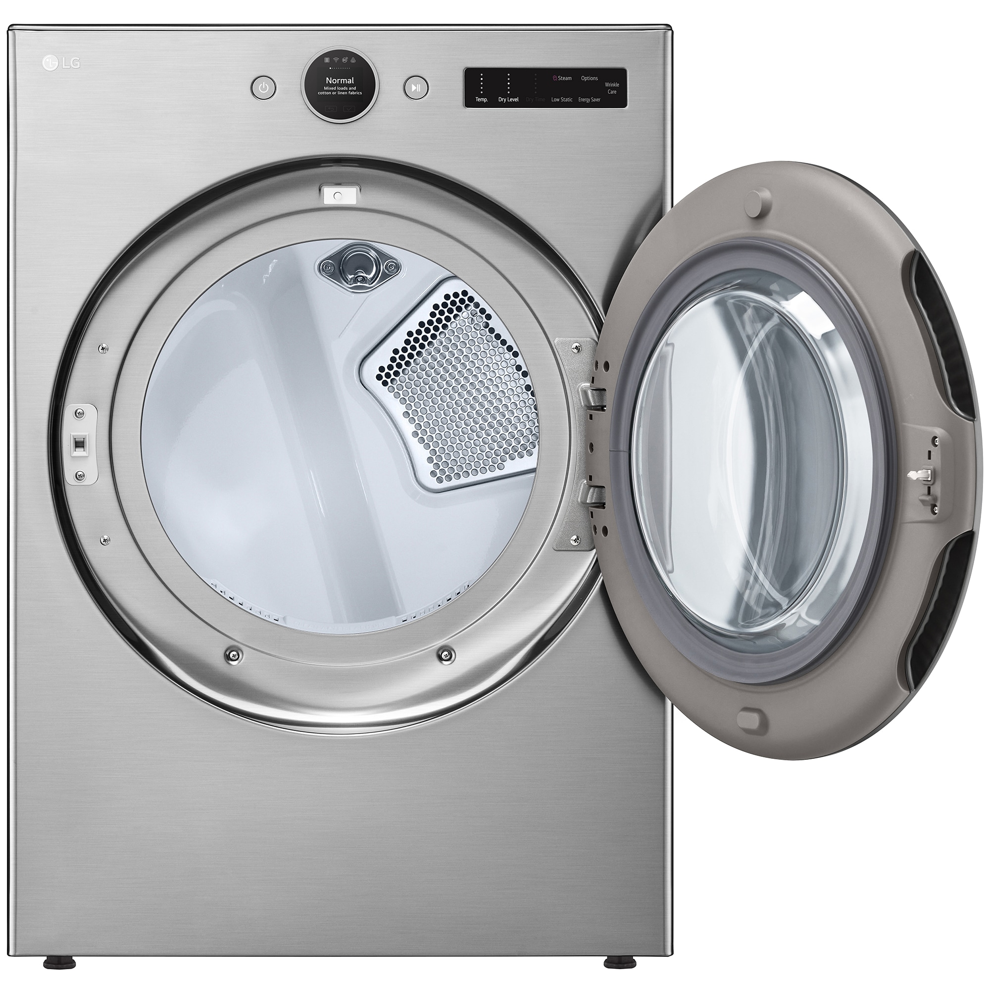 LG 27 in. 7.4 cu. ft. Smart Stackable Electric Dryer with AI Sensor Dry, Turbo Steam, Sanitize & Steam Cycle - Graphite Steel, Graphite Steel, hires