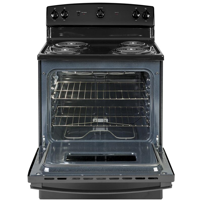 GE 30 in. 5 cu. ft. Electric Range with Coil Burners - Black, Black, hires