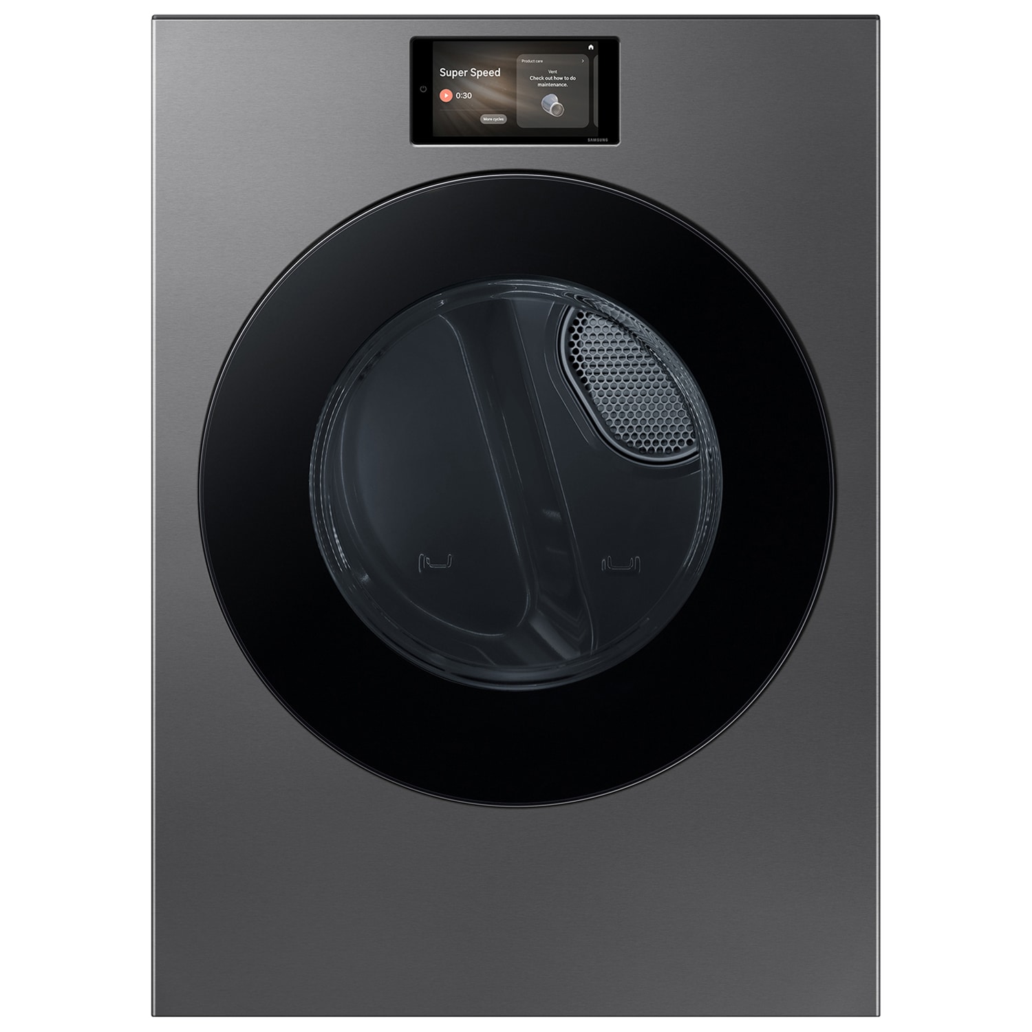 Samsung Bespoke 27 in. 7.6 cu. ft. Smart Stackable Gas Dryer with AI Home, AI OptiDry+, Sensor Dry, Sanitize & Steam Cycle - Dark Steel, Dark Steel, hires