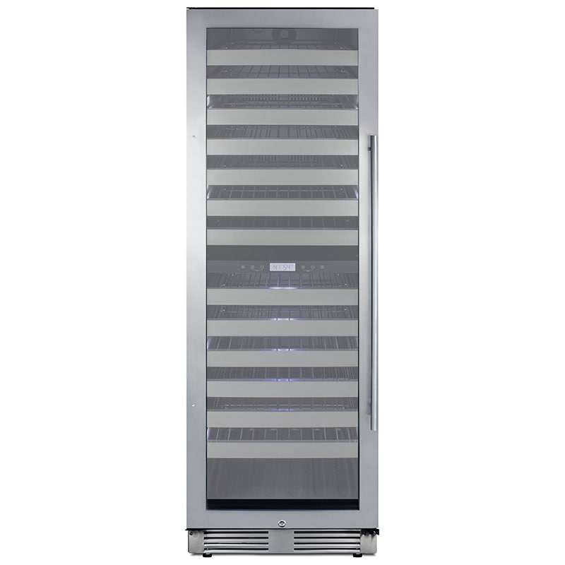 Summit 24 in. Wine Cooler with Wire Racks, Dual Temperature Zones & 163 Bottle Capacity - Stainless Steel, , hires