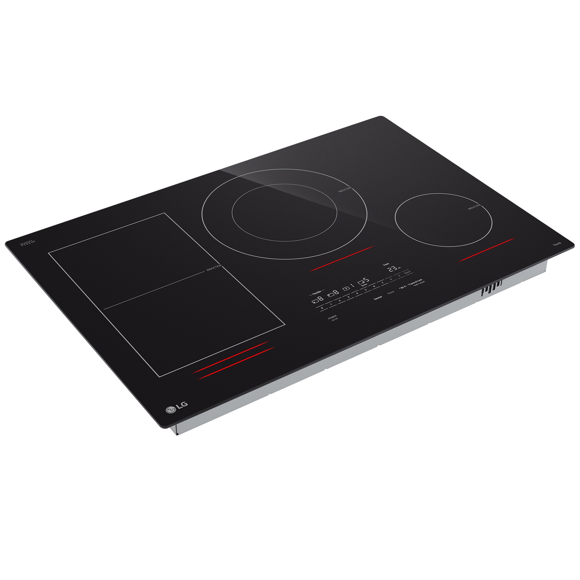 LG 30 in. 4-Burner Smart Induction Cooktop with SmoothTouch Controls, Simmer Burner & Power Burner - Black, , hires