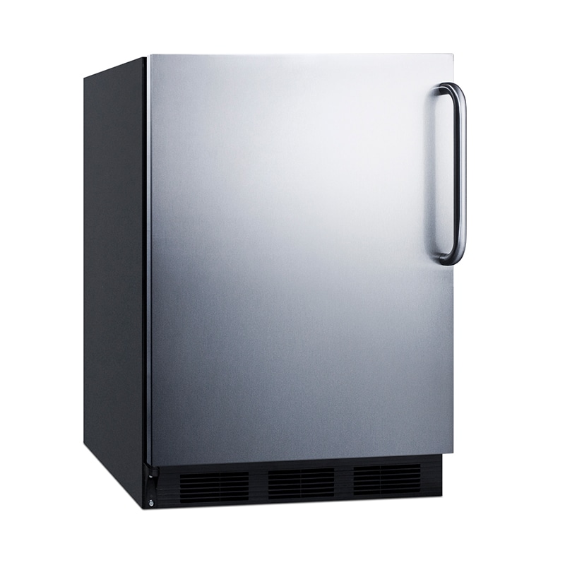 Summit 24 in. 5.1 cu. ft. Left-Hinged Undercounter Refrigerator with Towel Bar Handle - Stainless Steel, , hires