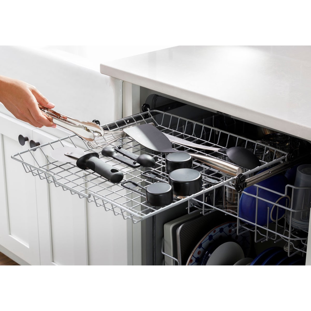 GE 24 in. Top Control Dishwasher with 50 dBA Sound Level, 3rd-Rack & Dry Boost - Fingerprint Resistant Stainless Steel, Fingerprint Resistant Stainless, hires