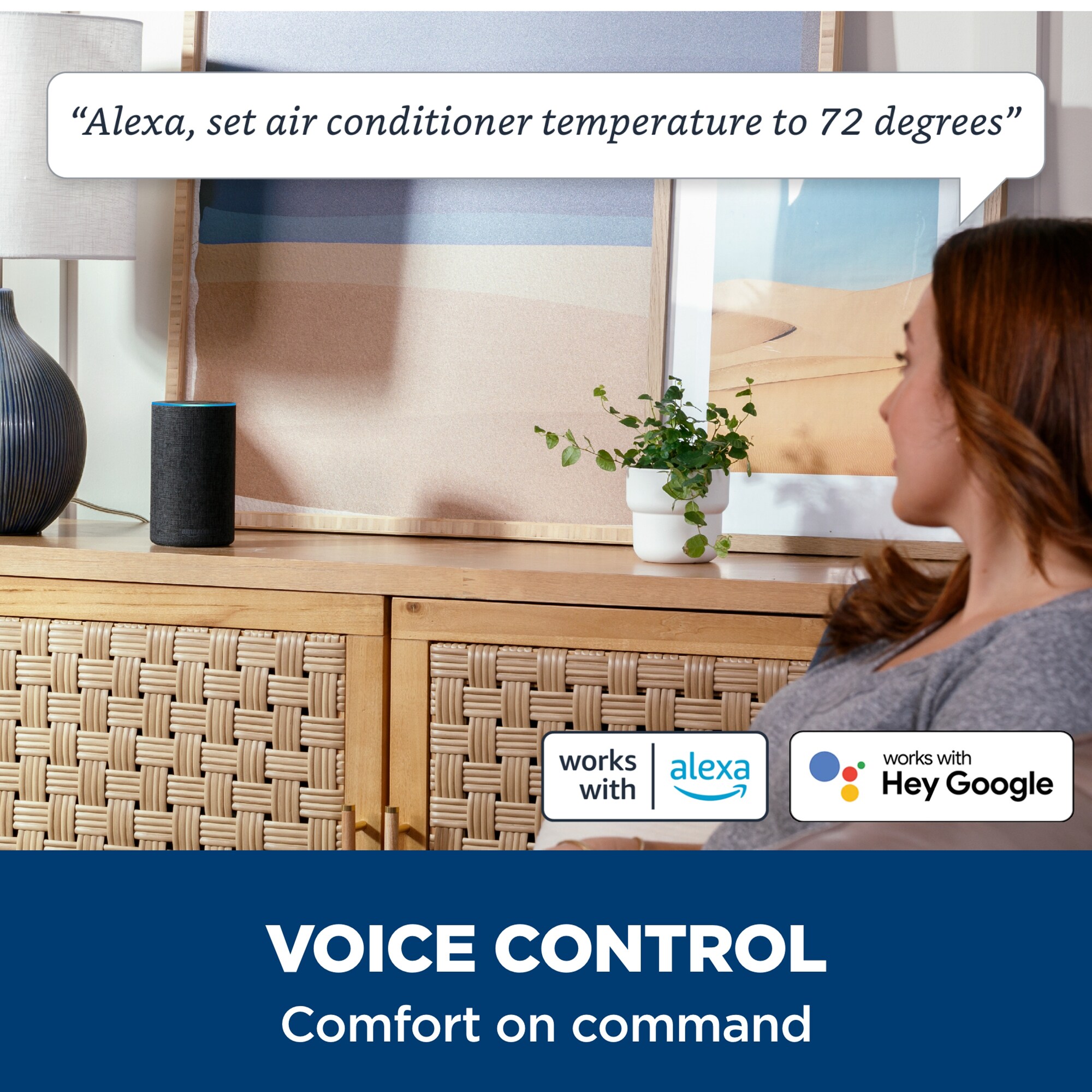 GE 12,000 BTU 115V Smart Window Air Conditioner with 3 Fan Speeds, Sleep Mode & Remote Control - White, , hires