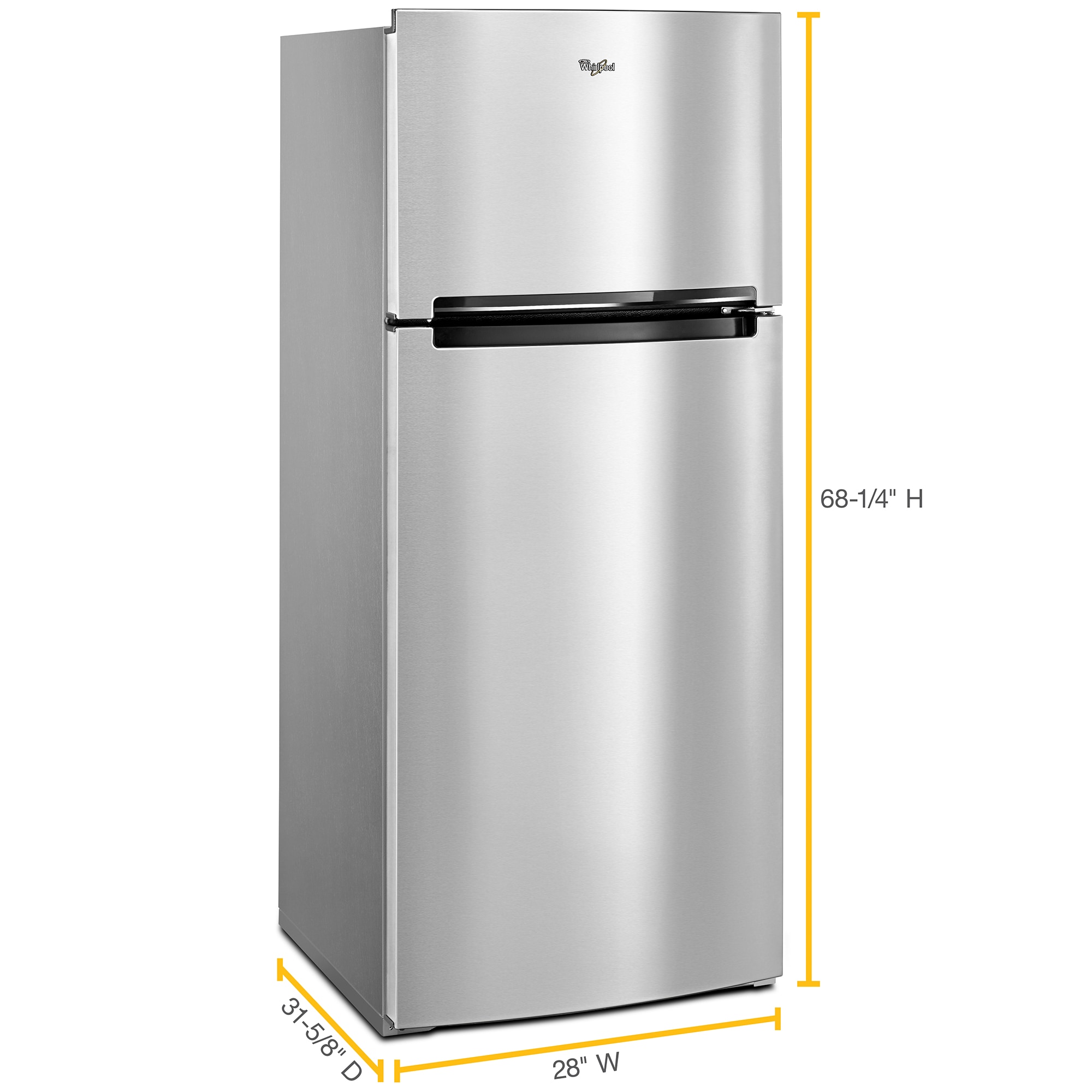 Whirlpool 28 in. 18 cu. ft. Top Freezer Refrigerator - Stainless Steel, Stainless Steel, hires
