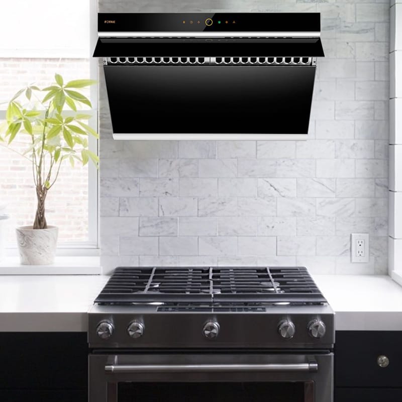 Fotile Slant Vent Series 30 in. Ducted Standard Style Range Hood with 1000 CFM, 4 Fan Speeds & 2 LED Lights - Onyx Black, , hires