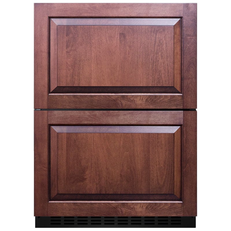 Summit 24 in. 3.3 cu. ft. Outdoor Double Refrigerator & Freezer Drawer - Custom Panel Ready, , hires