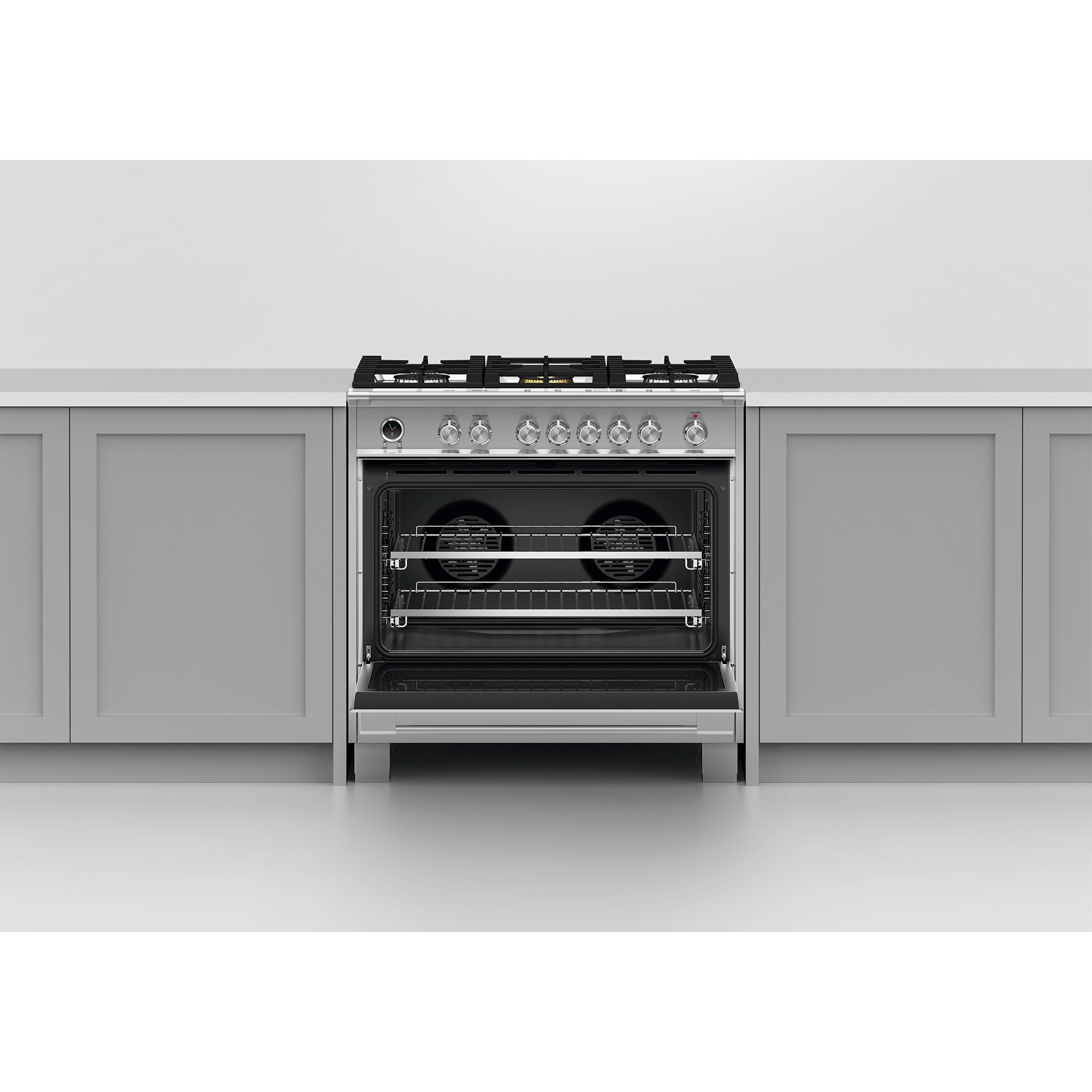 Fisher & Paykel Series 9 Classic 36 in. 4.9 cu. ft. True European Convection Dual Fuel Range with 5 Sealed Burners - Stainless Steel, , hires