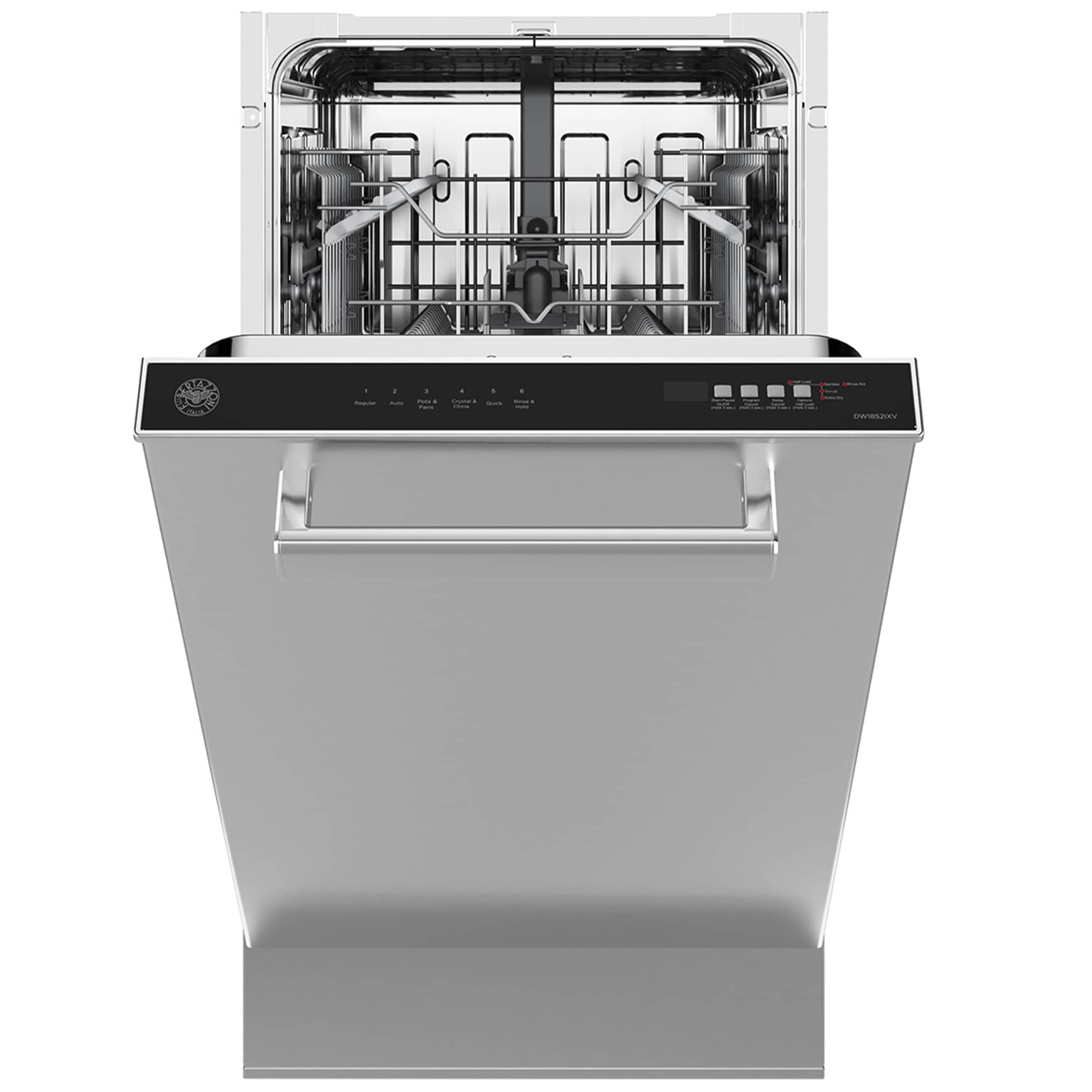 Bertazzoni 18 in. Top Control Dishwasher with 51 dBa Sound Level & ActiveDry - Stainless Steel, , hires