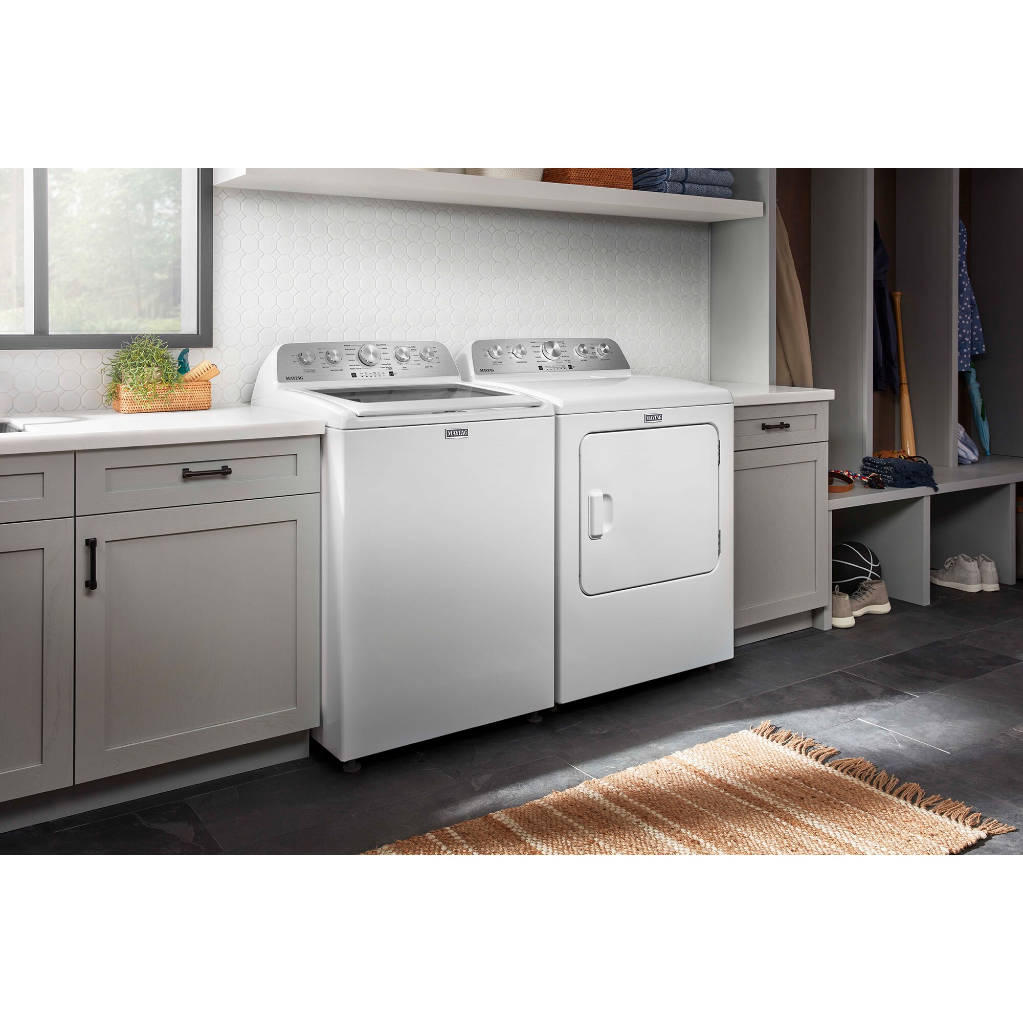 Maytag 28 in. 4.7 cu. ft. Top Load Washer with Power Agitator - White, White, hires