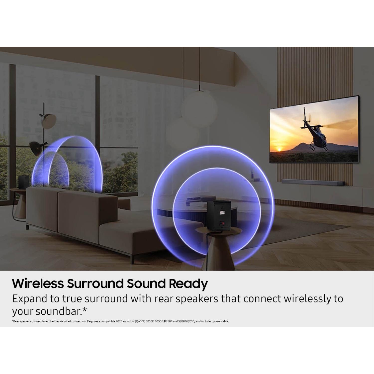 Samsung 2.0 Channel Wireless Rear Speaker Kit - Black, , hires