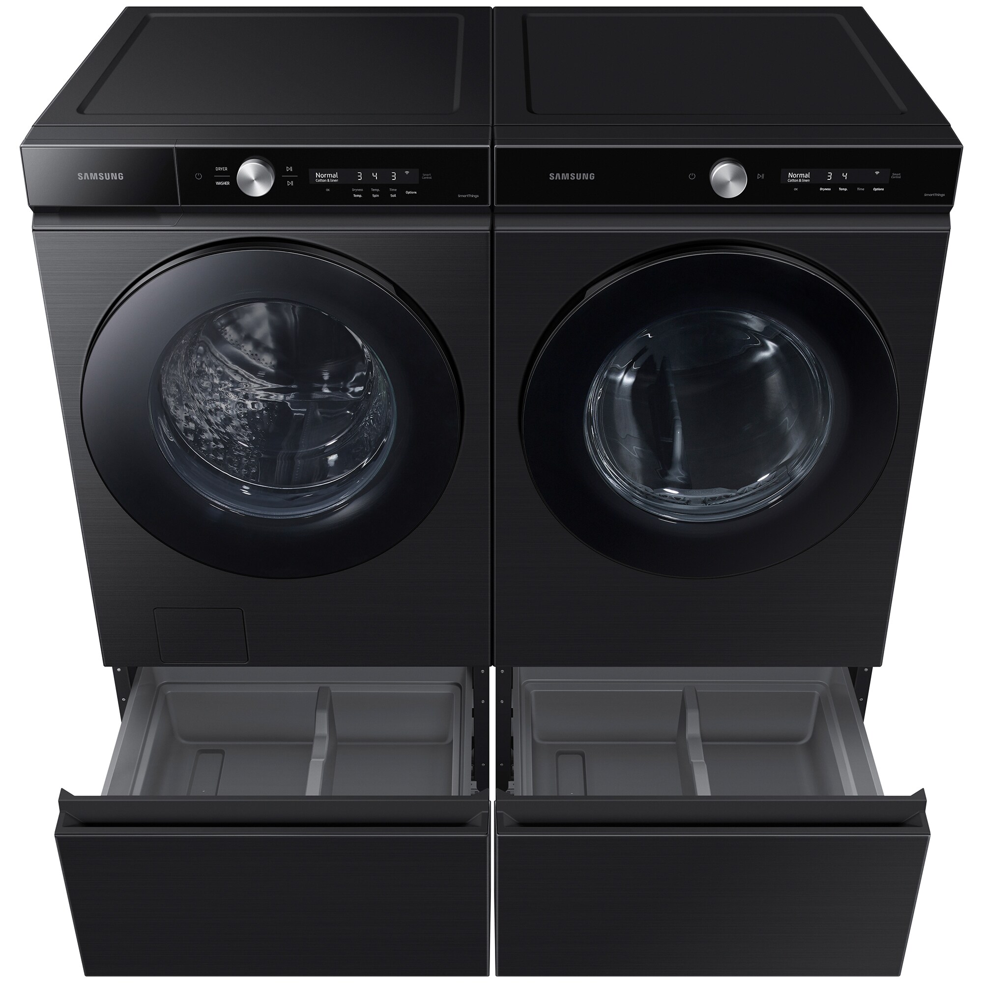 Samsung Bespoke 27 in. 7.6 cu ft. Smart Stackable Gas Dryer with Super Speed Dry, AI Smart Dial, Sensor Dry, Sanitize & Steam Cycle - Brushed Black, Brushed Black, hires
