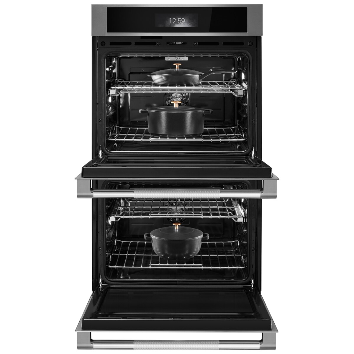 JennAir Rise 30 in. 10.0 cu. ft. Smart Front Control Electric Double Wall Oven with True European Convection & Sensor Cooking - Stainless Steel, , hires