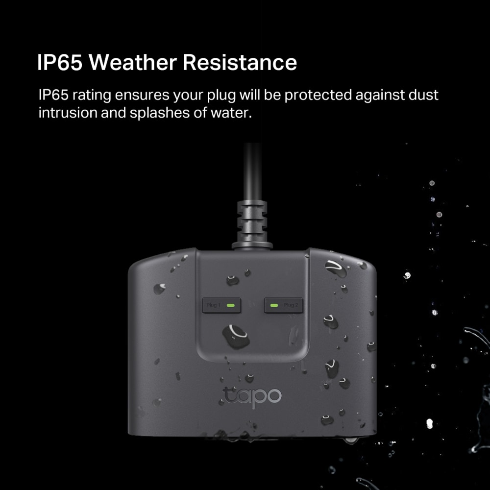 TP-Link - Tapo Smart Wi-Fi Outdoor Plug with Matter - Black, , hires