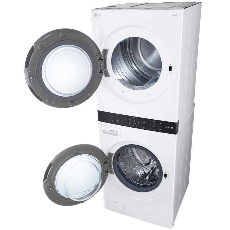 LG 27 in. WashTower with 4.5 cu. ft. Washer with 10 Wash Programs & 7.4 cu. ft. Gas Dryer with 9 Dryer Programs, Sensor Dry & Wrinkle Care - White, White, hires