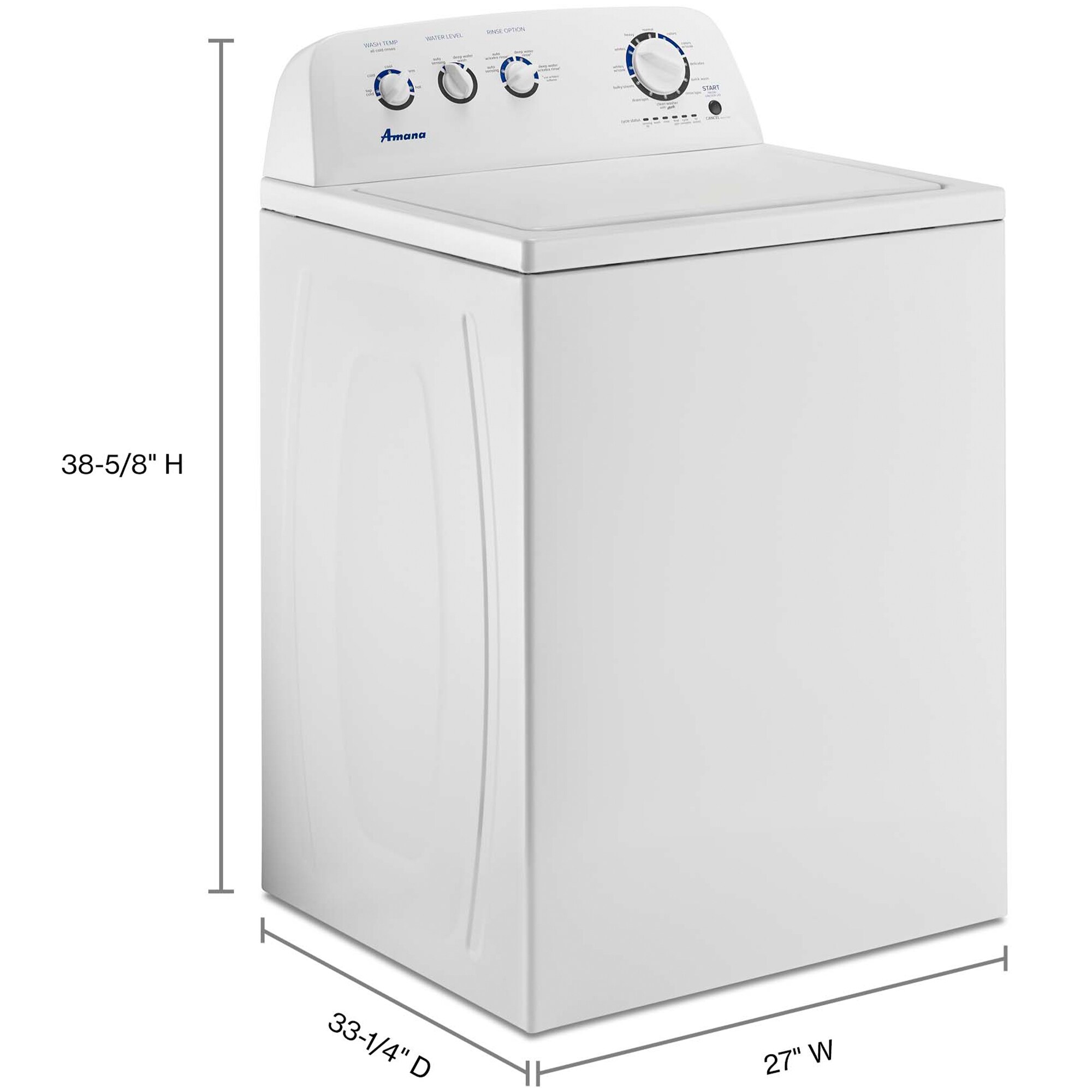 Amana 28 in. 3.8 cu. ft. Top Load Washer with High-Efficiency Agitator - White, , hires