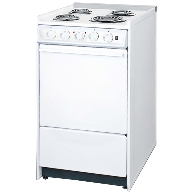 Summit 20" SlideIn Electric Range with 4 Coil Burners, 2.5 Cu. Ft