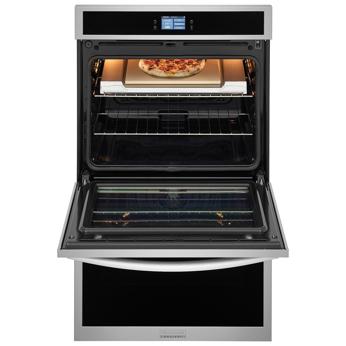 Frigidaire Gallery 30 in. 10.6 cu. ft. Smart Top Control Steam Electric Double Wall Oven with True European Convection - Stainless Steel, , hires