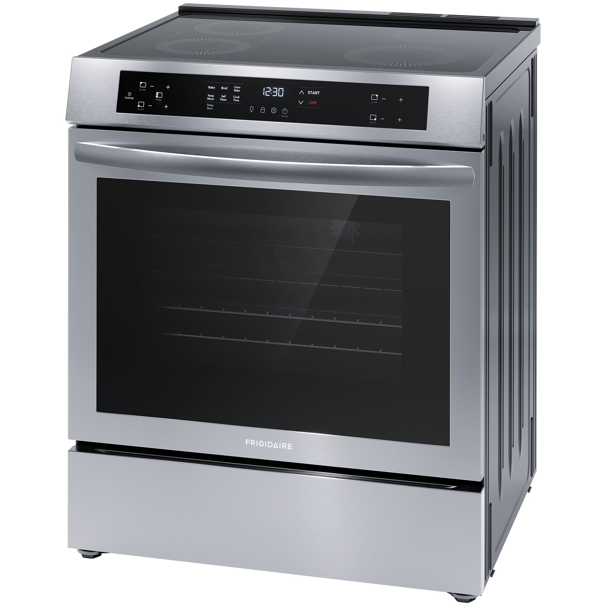 Frigidaire 30 in. 5.3 cu. ft. Standard Convection Electric Range with 4 Induction Burners - Stainless Steel, , hires