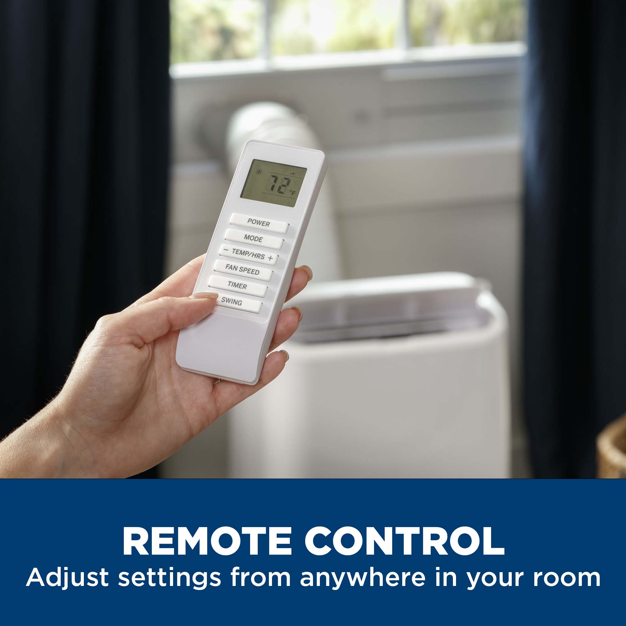 GE 11,000 BTU (7,800 BTU DOE) 115V Portable Air Conditioner with 3 Fan Speeds & Remote Control - White, , hires