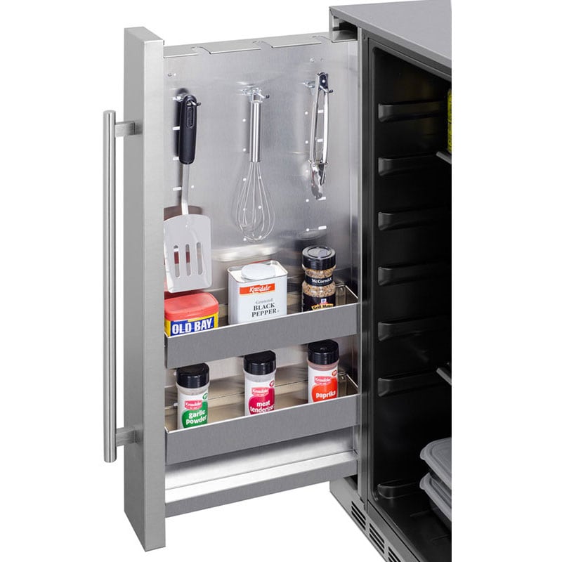 Summit 24 in. 3.1 cu. ft. Undercounter Refrigerator with Slide-Out Storage Compartment - Stainless Steel, , hires