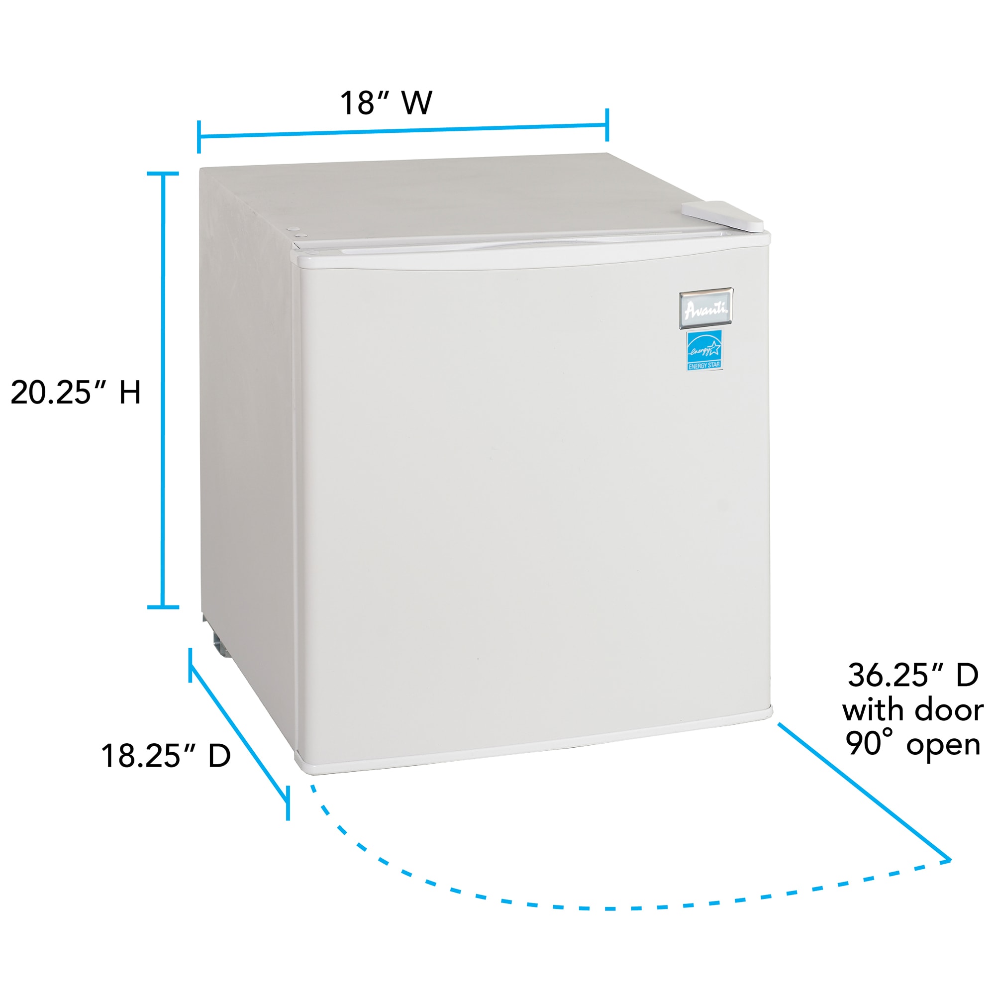 Avanti 18 in. 1.7 cu. ft. Mini Fridge - White, , hires
