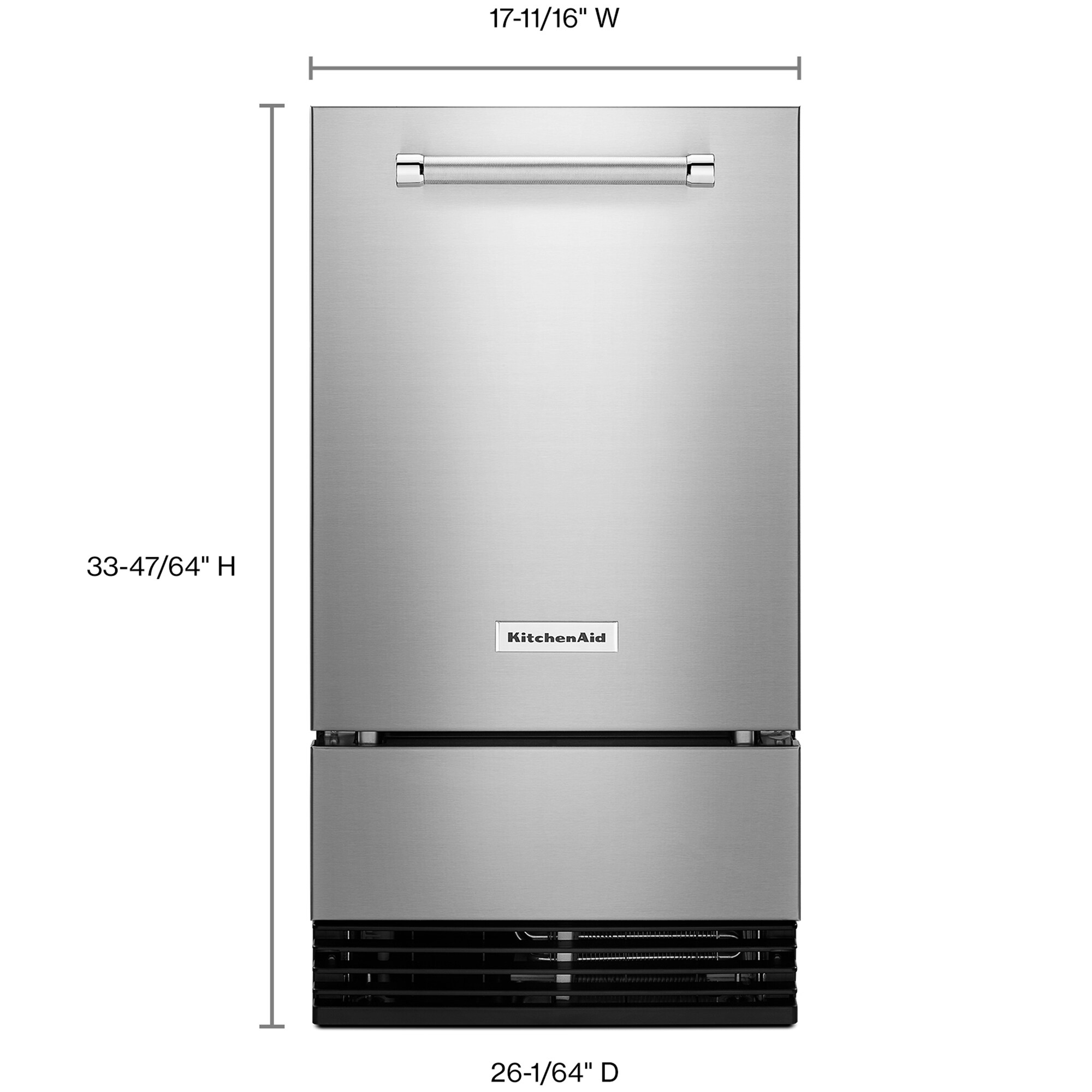 KitchenAid 18 in. Ice Maker with 35 Lbs. Ice Storage Capacity, Self