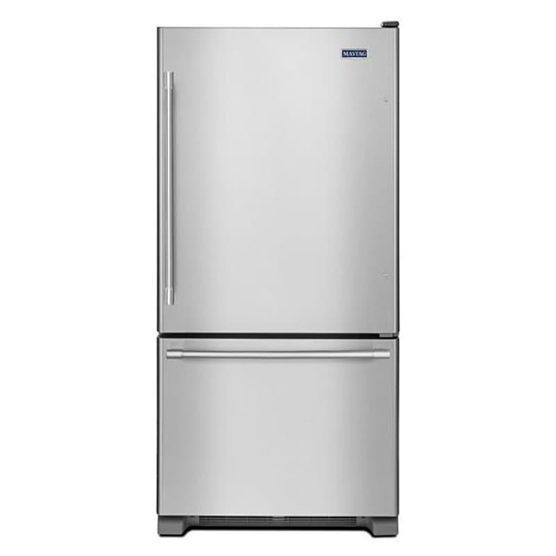 Maytag 33 in. 22.1 cu. ft. Bottom Freezer Refrigerator with Ice Maker - Fingerprint Resistant Stainless Steel, , hires