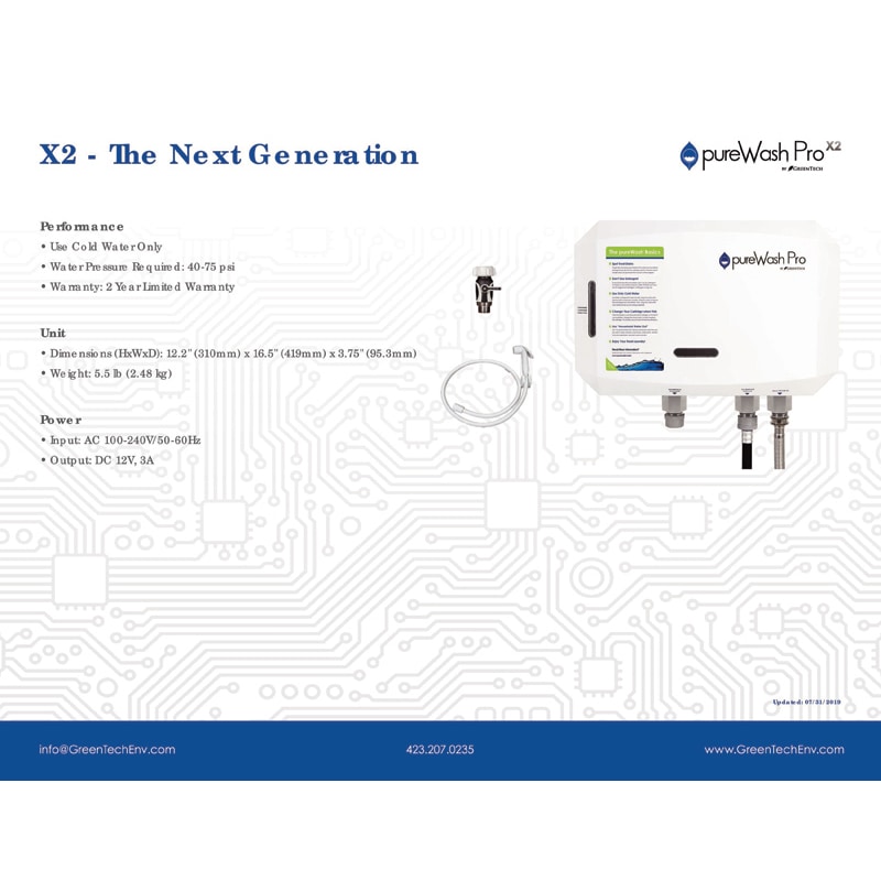 PureWash Pro X2 Sanitizing DetergentLess Home Laundry System P.C