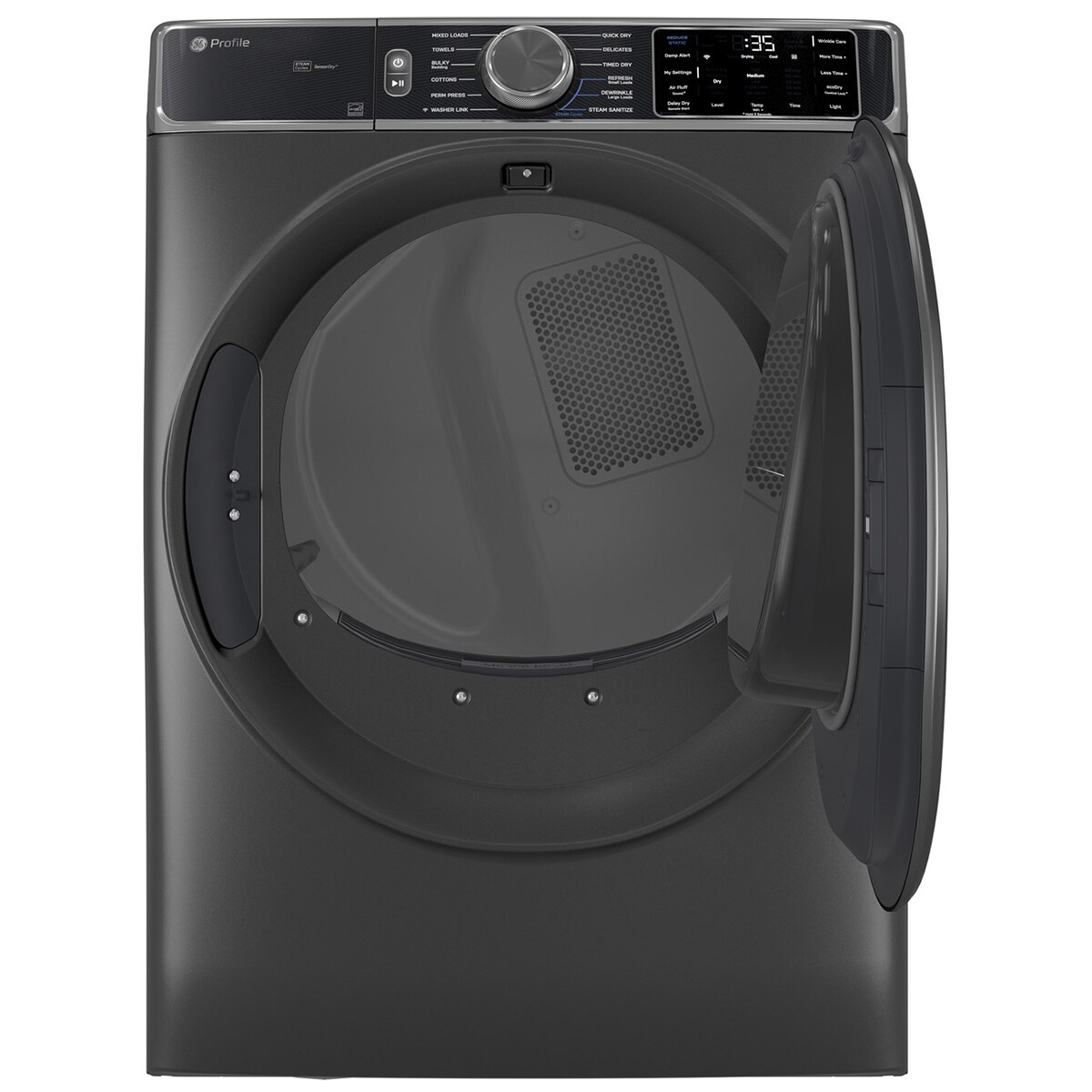 GE 28 in. 7.8 cu. ft. Smart Stackable Electric Dryer with Sensor Dry, Sanitize & Steam Cycle - Carbon Graphite, , hires