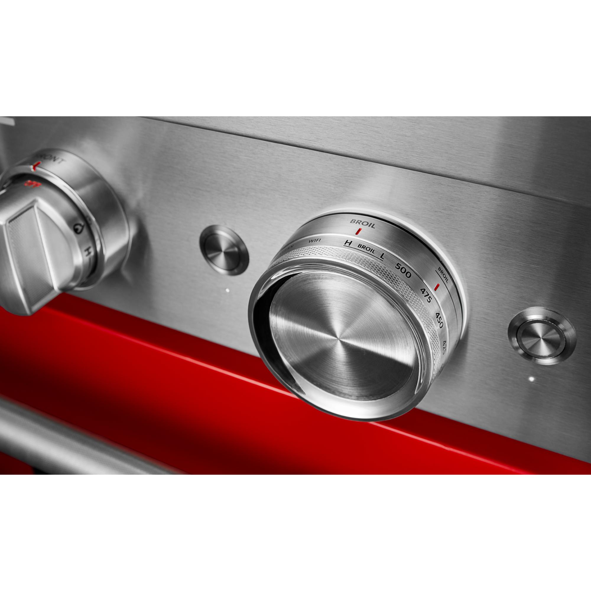 KitchenAid Commercial-Style 30 in. 4.1 cu. ft. Smart True European Convection Gas Range with 4 Sealed Burners - Passion Red, Passion Red, hires