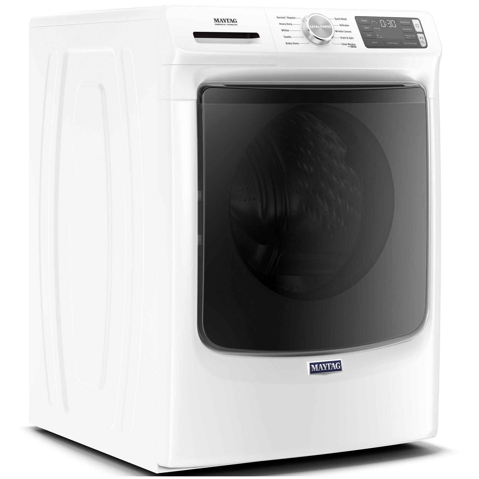 Maytag 27 in. 4.5 cu. ft. Stackable Front Load Washer with Extra Power and 12-Hr Fresh Spin Option - White, White, hires