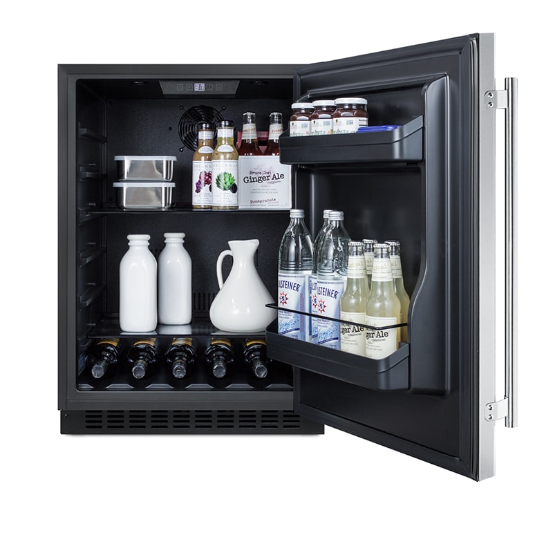Summit 24 in. 4.8 cu. ft. Undercounter Refrigerator - Stainless Steel with Black Cabinet, , hires
