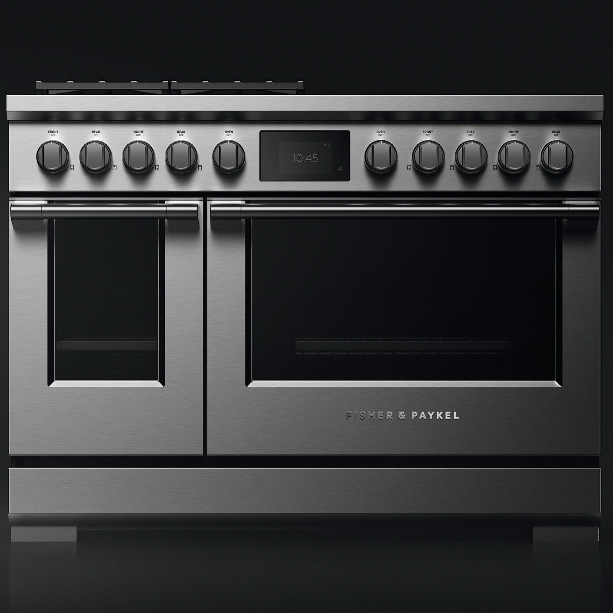 Fisher & Paykel Series 11 Professional 48 in. 6.9 cu. ft. Smart Air Fry True European Convection Double Oven Dual Fuel Range with 8 Sealed Burners - Stainless Steel, , hires