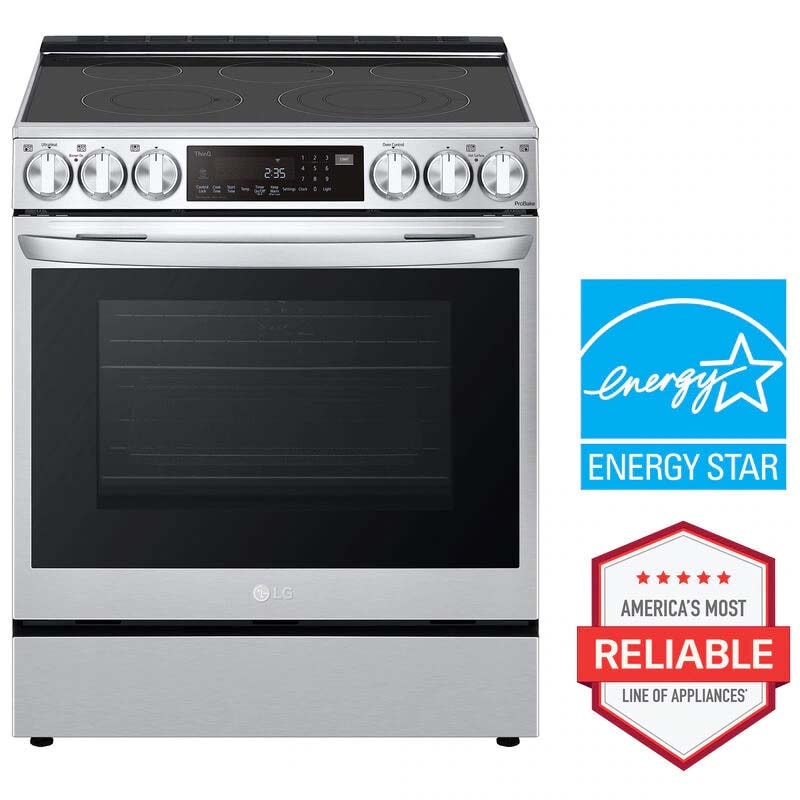 LG InstaView 30 in. 6.3 cu. ft. Smart Air Fry True European Convection Slide-In Electric Range with Radiant Burners - PrintProof Stainless Steel, PrintProof Stainless Steel, hires