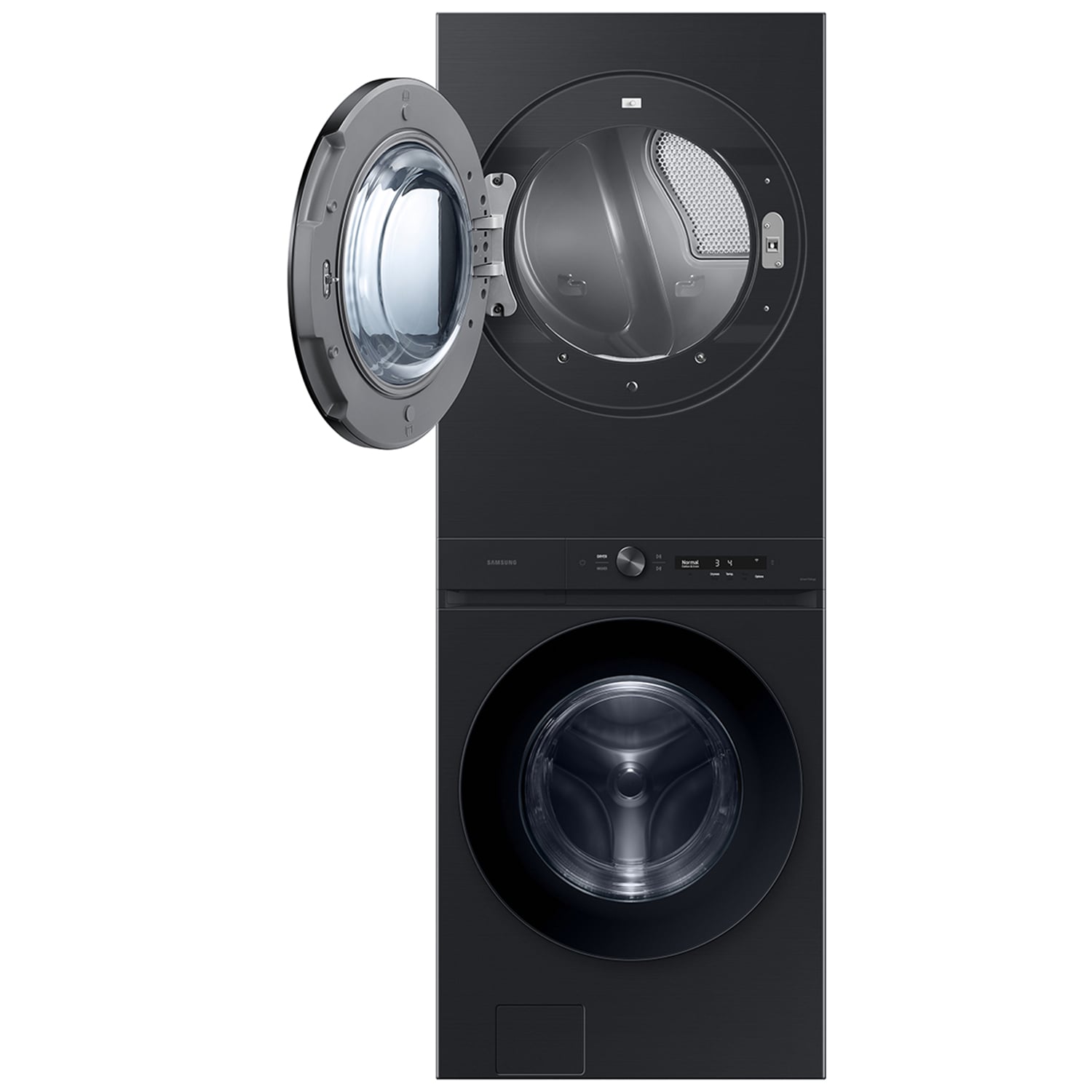 Samsung Bespoke 27 in. 4.6 cu. ft. Smart Electric Front Load Laundry Center with AI OptiWash, Sensor Dry, Sanitize & Steam Cycle - Brushed Black, , hires