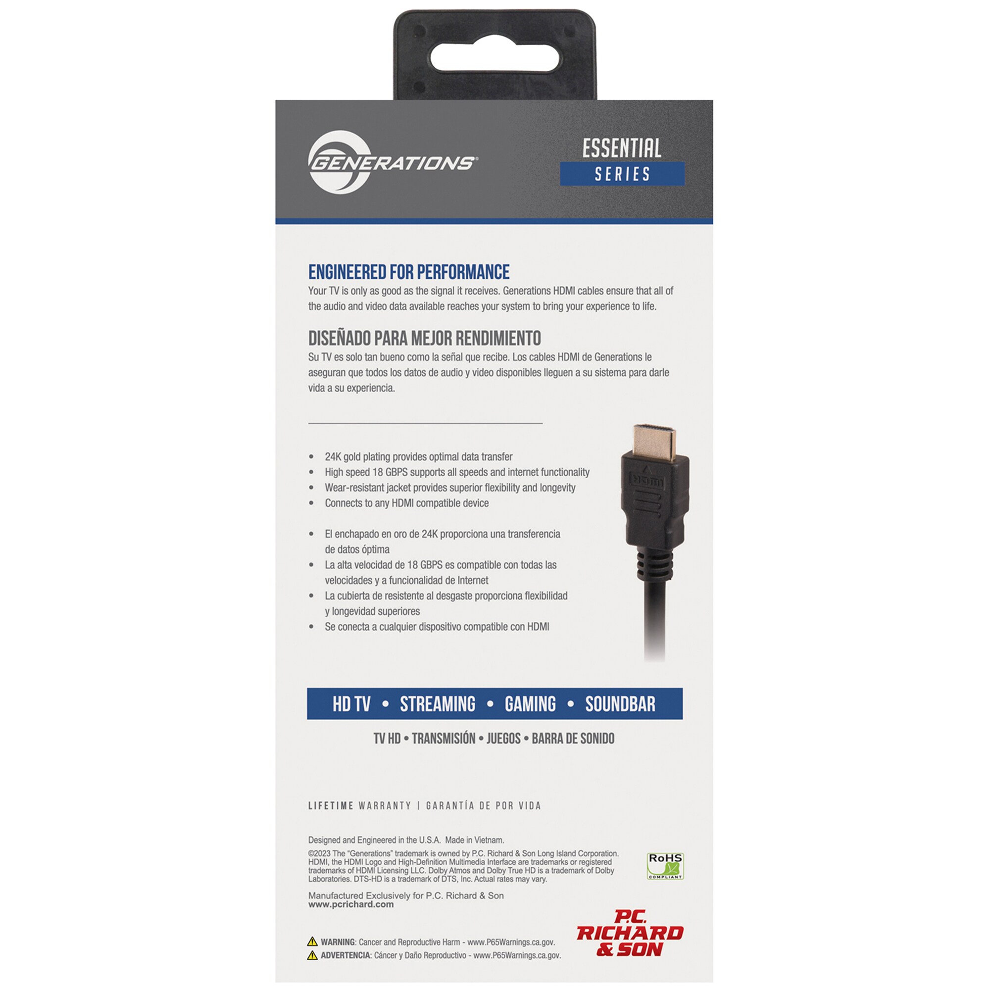 Generations 4K High-Speed 8Ft HDMI Cable, , hires