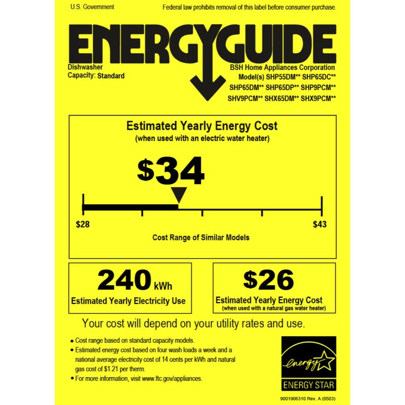 Bosch 500 Series 24 in. Top Control Smart Dishwasher with 44 dBA Sound Level, 3rd Rack, AutoAir & Pocket Handle - White, , hires