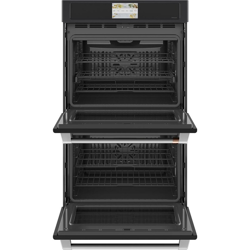 Cafe Professional Series 30 in. 10 cu. ft. Smart Top Control Electric Double Wall Oven with True European Convection - Matte Black, Matte Black, hires