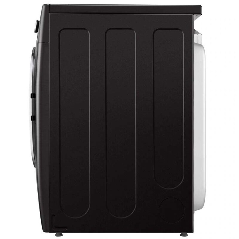 LG 27 in. 7.4 cu. ft. Smart Stackable Round-Door Electric Dryer with Tempered Glass, Built-In Intelligence, Sensor Dry, Turbo Steam, Sanitize & Steam Cycle - Black Steel, Black Steel, hires