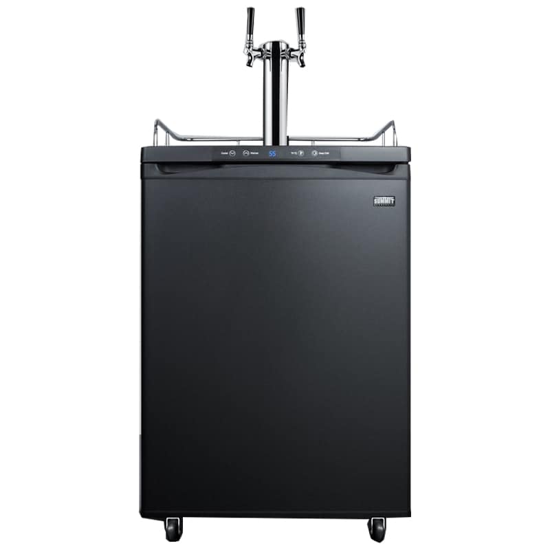 Summit 24 in. 5.6 cu. ft. Beer Dispenser with 2 Taps, Digital Controls & Digital Thermostat - Black, , hires