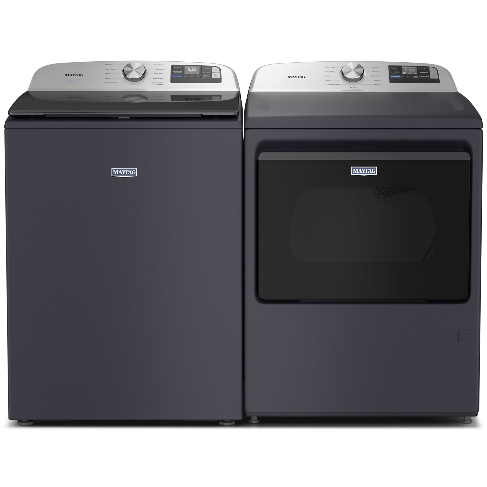 Maytag 27 in. 5.3 cu. ft. Smart Top Load Washer with Impeller & Extra Power - Midnight Steel, Midnight Steel, hires