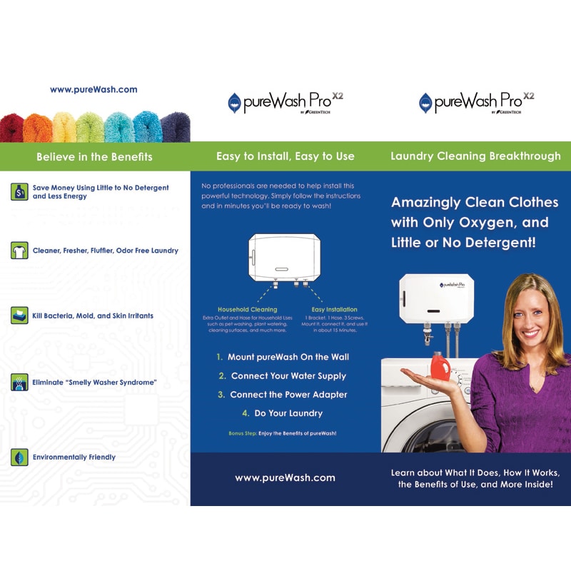 PureWash Pro X2 Sanitizing DetergentLess Home Laundry System P.C