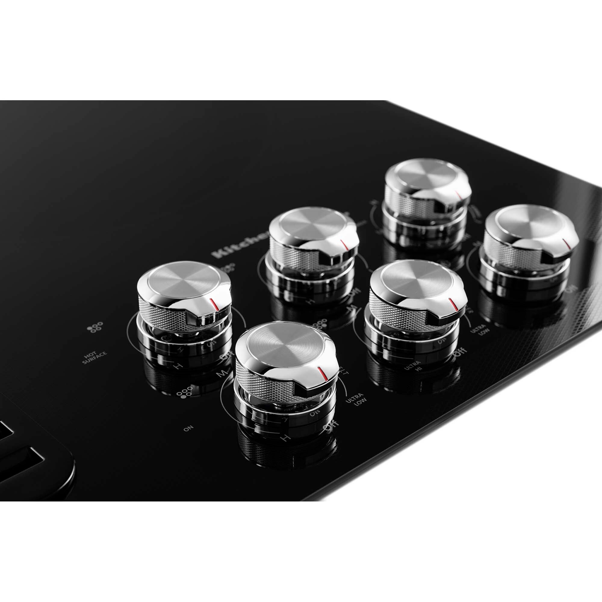 KitchenAid 36 in. 5Burner Electric Cooktop with Downdraft & Power Burner Black P.C. Richard