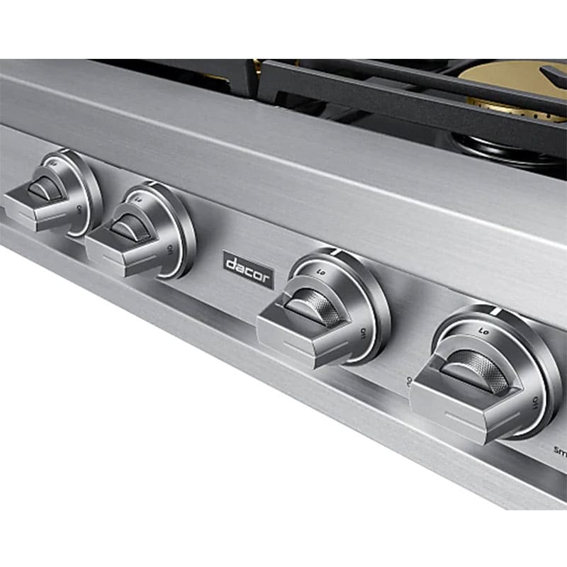 Dacor Transitional 48 in. 6-Burner Smart Natural Gas Rangetop with Griddle, Simmer Burner & Power Burner - Graphite Stainless, , hires