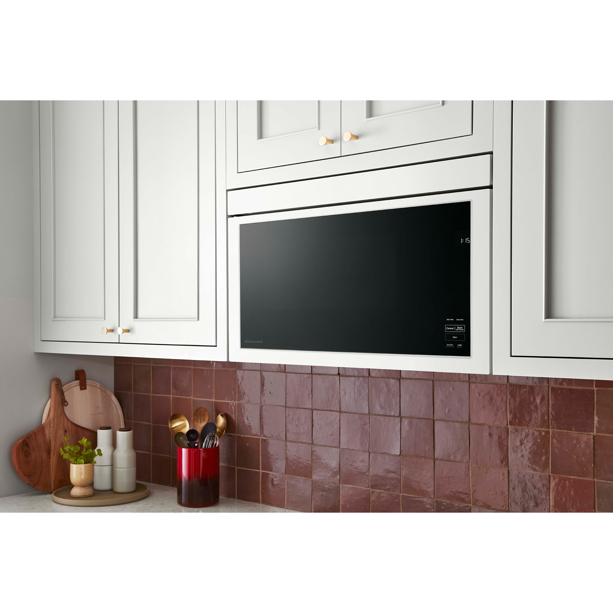 KitchenAid 30 in. 1.1 cu. ft. 1000W Over-the-Range Microwave with 400 CFM & Sensor Cooking - White, White, hires