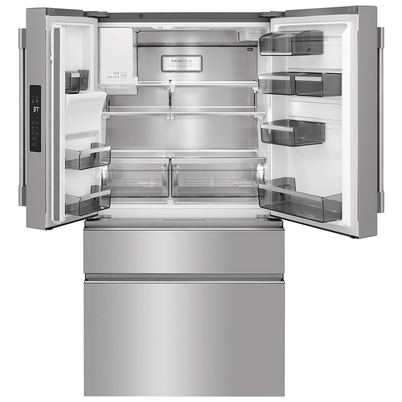 Frigidaire Professional 36 in. 21.4 cu. ft. Counter Depth 4-Door French Door Refrigerator with Ice & Water Dispenser - Stainless Steel, , hires