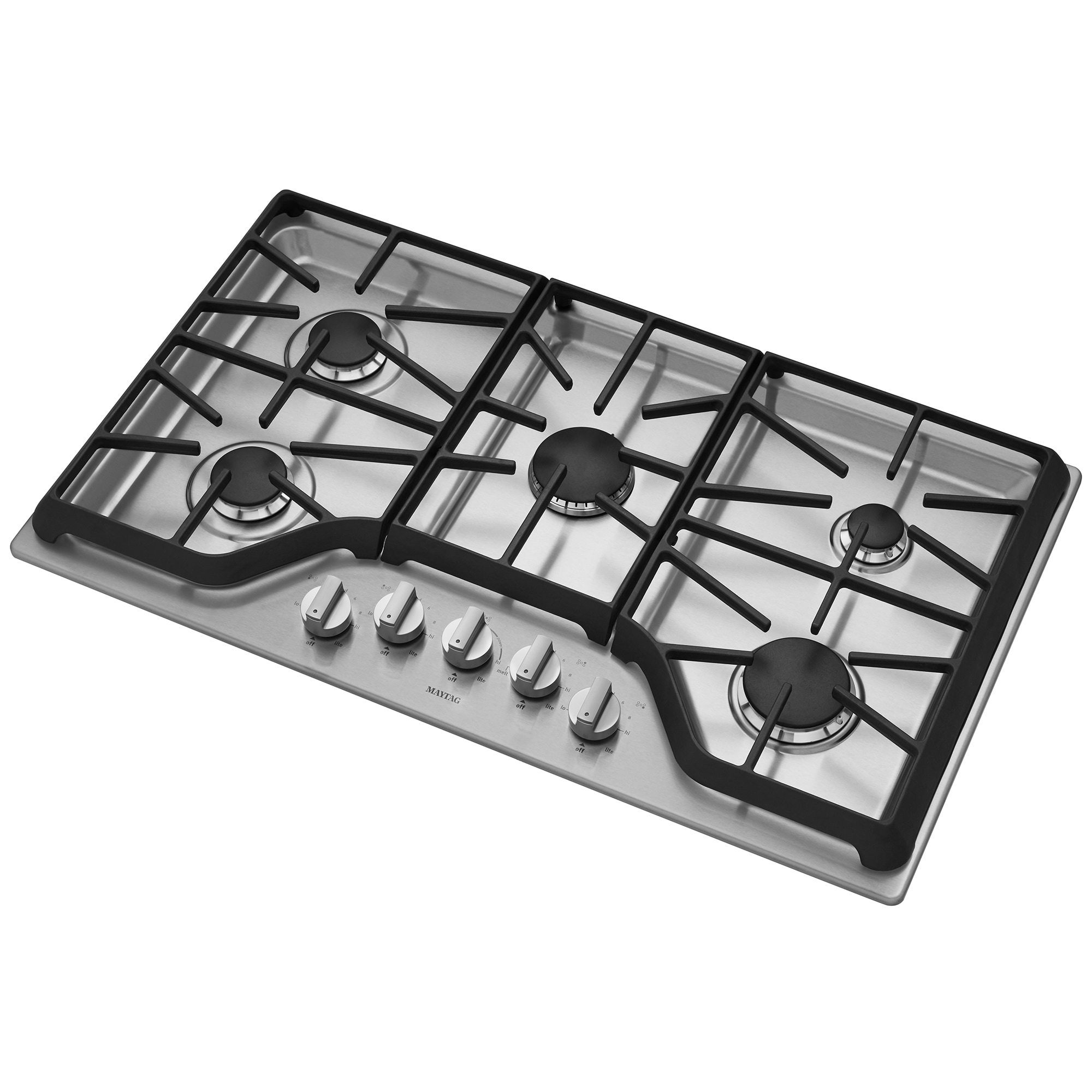 Maytag 36 in. 5Burner Natural Gas Cooktop with Simmer Burner, Power