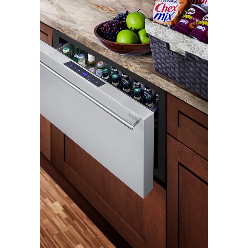 Summit 30 in. 2.4 cu. ft. Outdoor Single Refrigerator Drawer - Stainless Steel, , hires